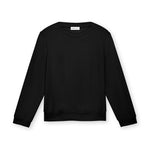 Women's Puff Sleeve Sweatshirt | Black | Boatneck | Long Sleeve | Soft Cotton Bamboo