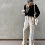 Women's Puff Sleeve Sweatshirt | Black | Boatneck | Long Sleeve | Soft Cotton Bamboo