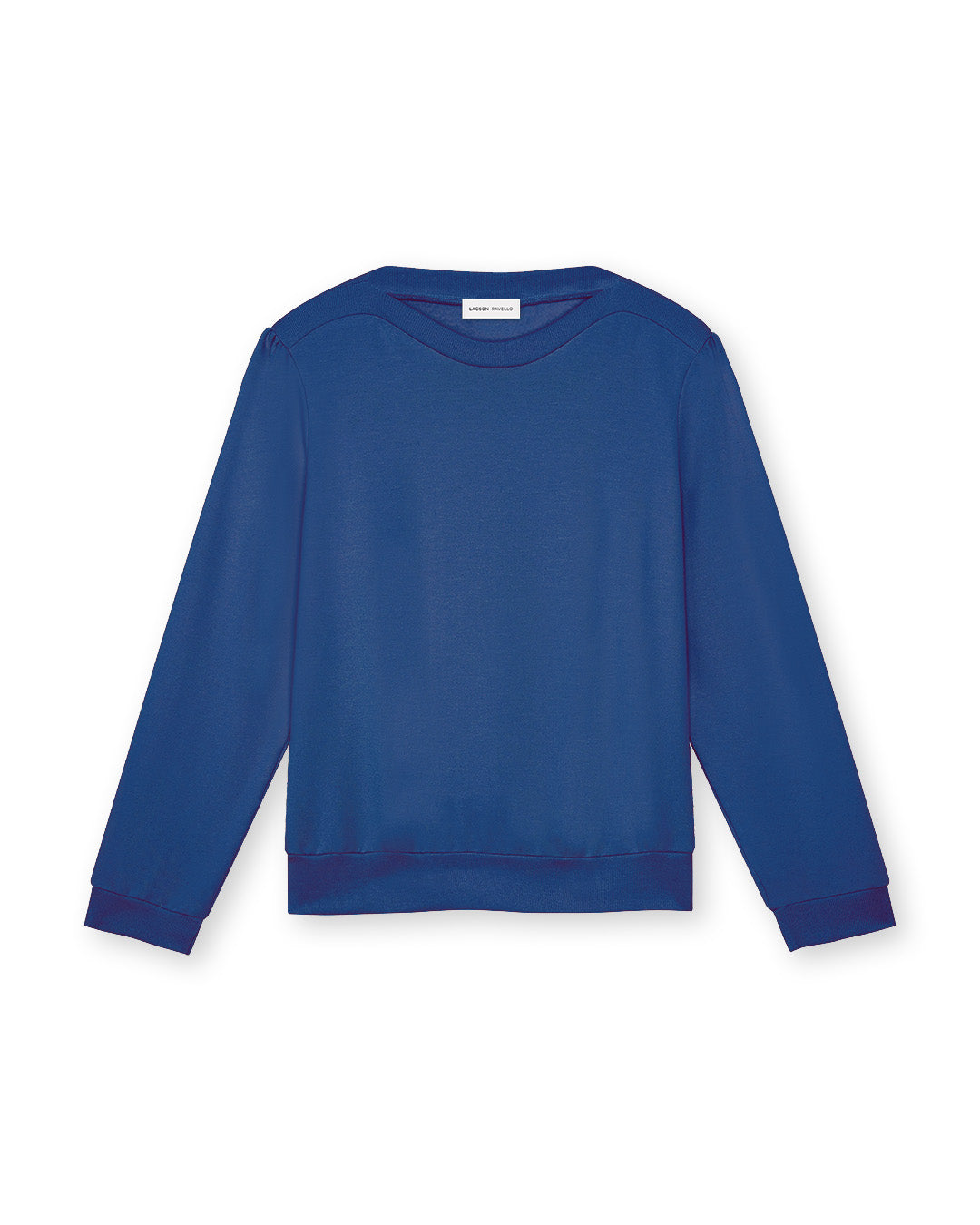 Women's Puff Sleeve Sweatshirt | Blue | Boatneck | Long Sleeve | Soft Cotton Bamboo