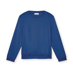 Women's Puff Sleeve Sweatshirt | Blue | Boatneck | Long Sleeve | Soft Cotton Bamboo