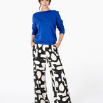 Women's Puff Sleeve Sweatshirt | Blue | Boatneck | Long Sleeve | Soft Cotton Bamboo