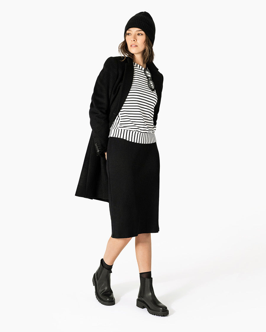 Striped Black and White Shirt | Black and White Striped Sweatshirt | Lacson Ravello