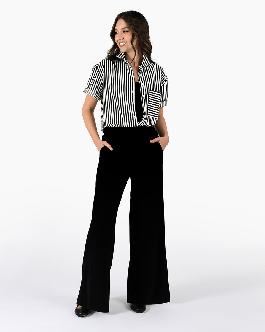 Striped Black and White Shirt | Black with White Stripe Shirt | Lacson Ravello