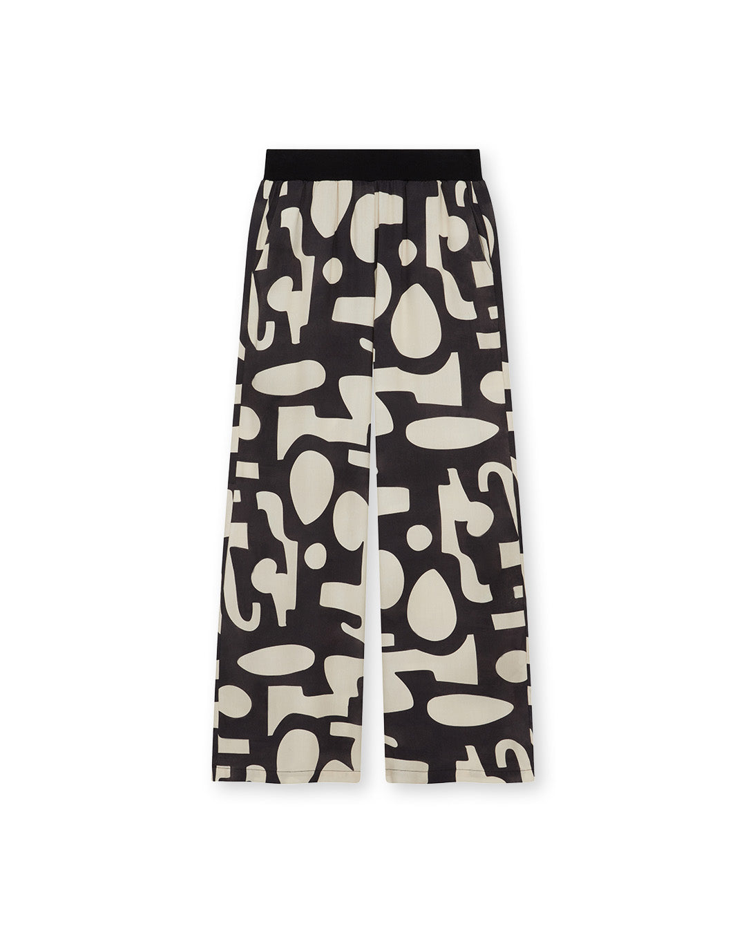 Print Wide Leg Pants | Graphic Print | Elastic Waist | Mid-rise