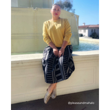 Women's Puff Sleeve Sweatshirt | Yellow | Boatneck | Long Sleeve | Soft Cotton Bamboo