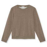 Womens Sweatshirt Beige - Puff Sleeve Sweatshirt - Lacson Ravello