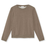 Womens Sweatshirt Beige - Puff Sleeve Sweatshirt - Lacson Ravello