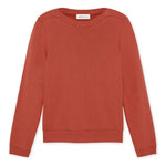 Women's Puff Sleeve Sweatshirt | Orange | Boatneck | Long Sleeve | Soft Cotton Bamboo