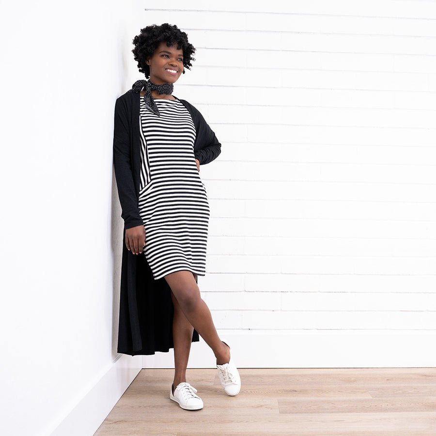 Black Striped T Shirt Dress | Black and White Stripe Shirt Dress