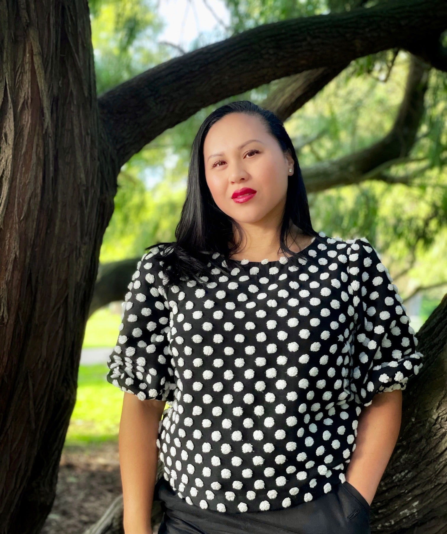 @pleaseandmahalo Kiko Polka Dot Top