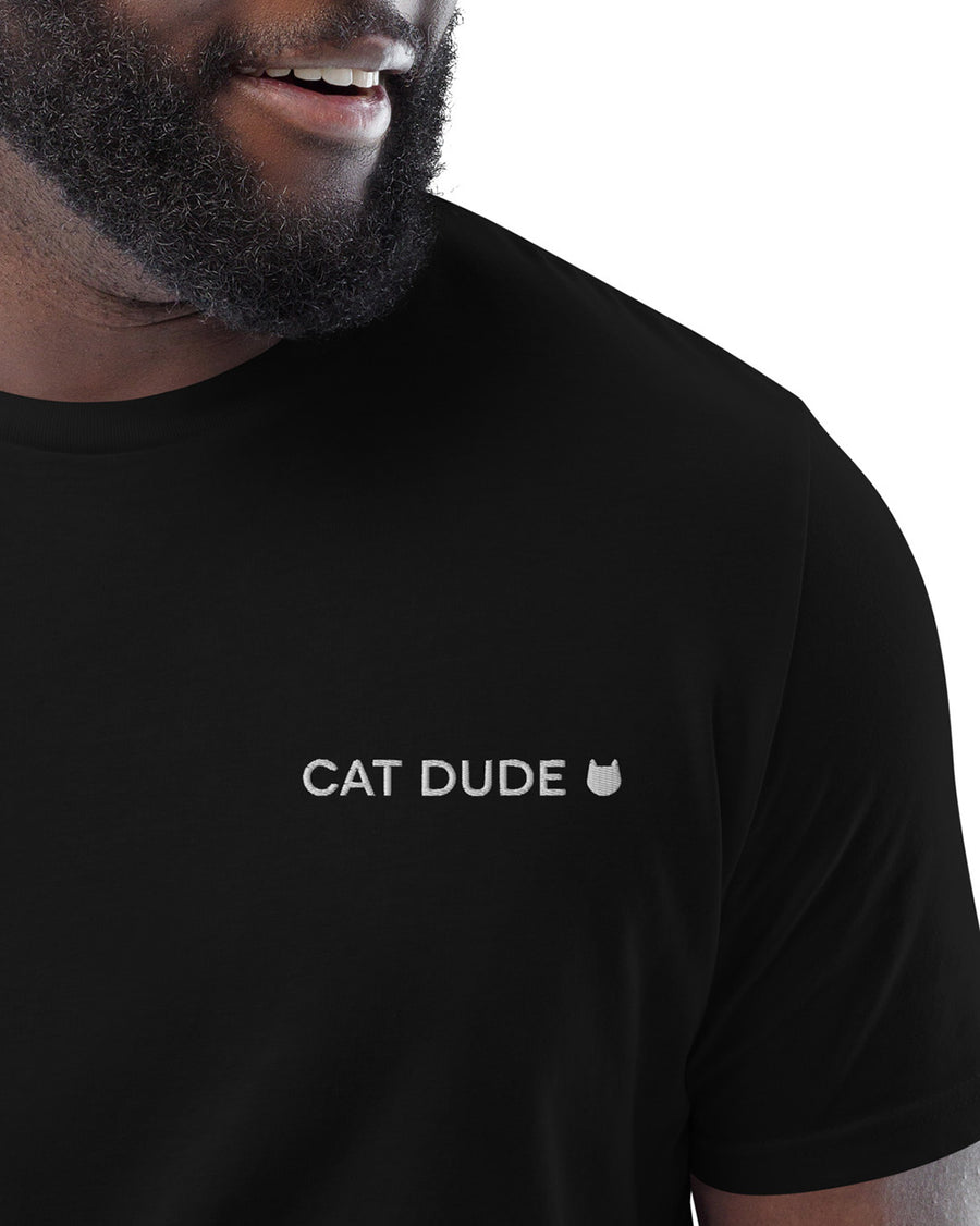 Cat Lady Dude Embroidered Tee Black | Kamala Harris Tee | Lacson Ravello