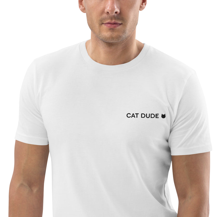 Cat Lady Dude Embroidered Tee White | Kamala Harris Tee | Lacson Ravello