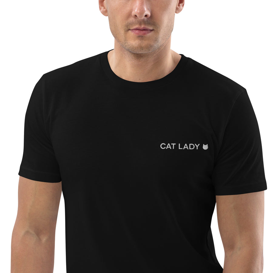 Cat Lady Embroidered Tee Black | Kamala Harris Tee | Lacson Ravello