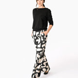Print Wide Leg Pants | Graphic Print | Elastic Waist | Mid-rise