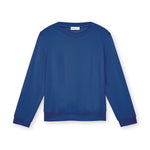 Women's Puff Sleeve Sweatshirt | Blue | Boatneck | Long Sleeve | Soft Cotton Bamboo
