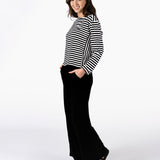 Adriana Black and White Striped Tee
