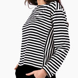 Adriana Black and White Striped Tee
