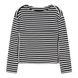 Adriana Black and White Striped Tee