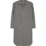 Women's Stripe Long Sleeve Shirtdress | Black with White Stripe Shirtdress | Lacson Ravello