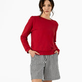 Livia Bermuda Shorts - Black and White Stripe