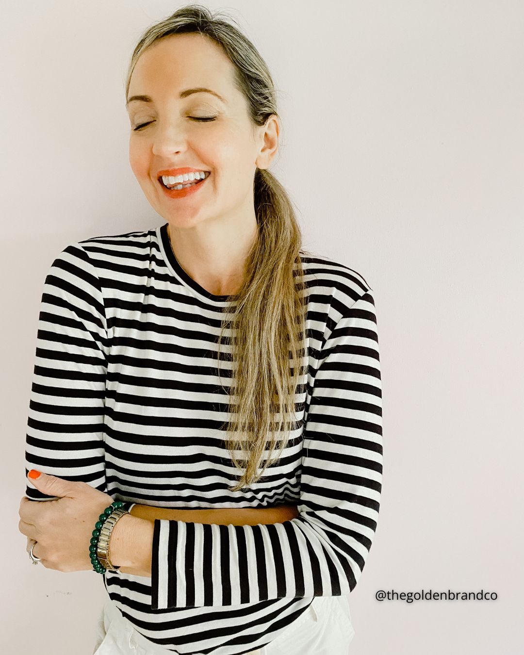 Striped Black and White Shirt Womens | Women's Striped Tee | Long Sleeve Tee | Crewneck | Made in USA Clothing | Oakland, San Francisco Bay Area, California