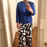Print Wide Leg Pants | Graphic Print | Elastic Waist | Mid-rise