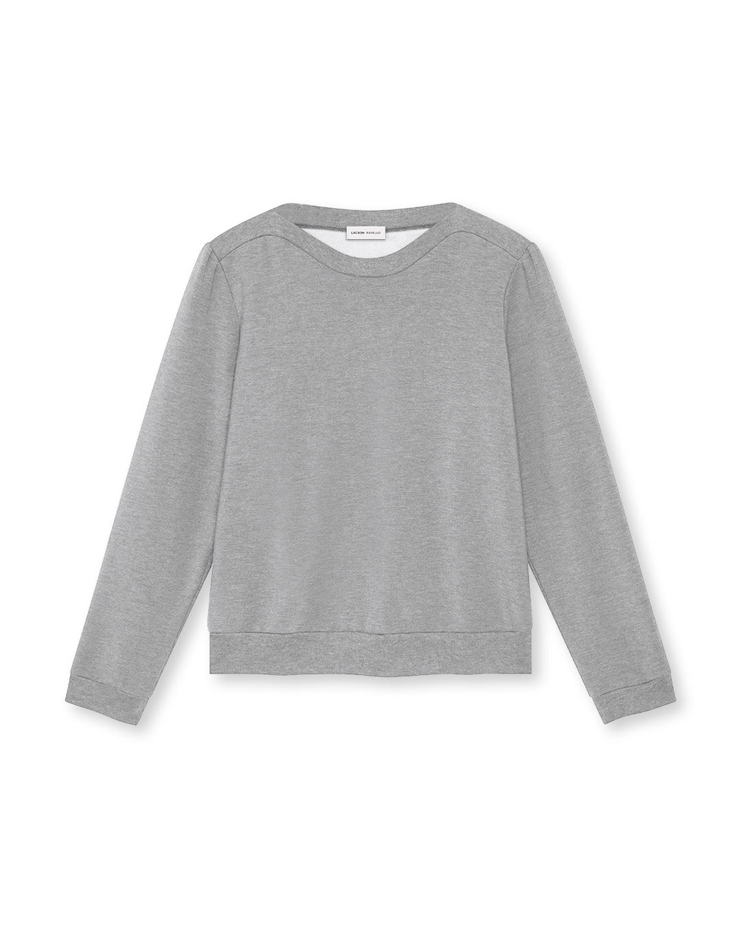 Women's Puff Sleeve Sweatshirt | Heather Gray | Boatneck | Long Sleeve | Soft Cotton Bamboo