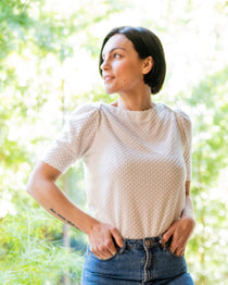 White Shirt | White tees shirt | women's white dot tee