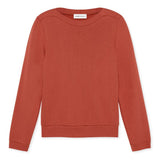 Women's Puff Sleeve Sweatshirt | Orange | Boatneck | Long Sleeve | Soft Cotton Bamboo