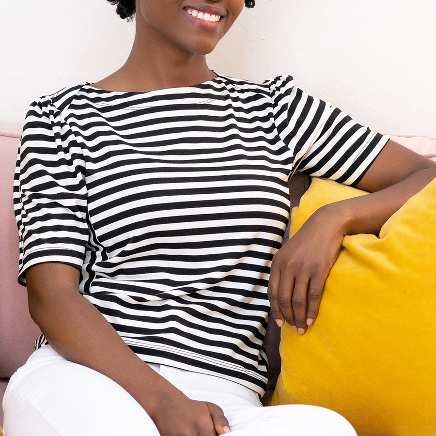 Stripe Black and White Shirt | Black and White Striped T Shirt Women 