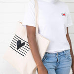 embroidered tee, heart and stripes logo, white, short sleeves, t-shirt - lacson ravello