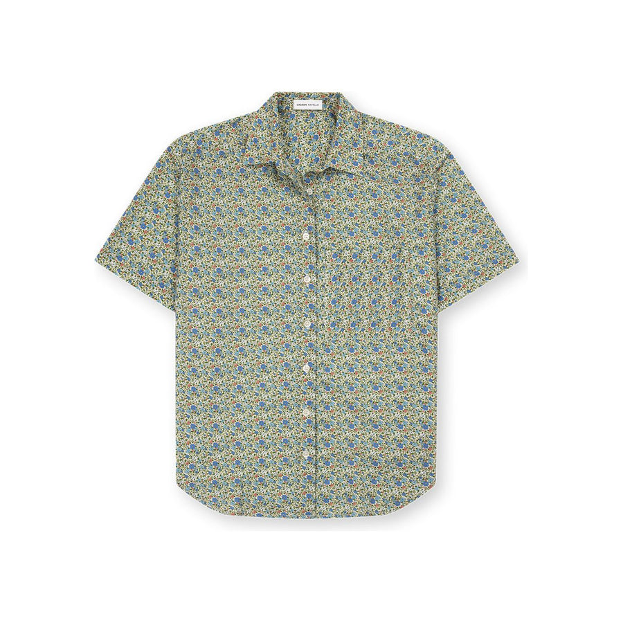 Women's Camp Shirt - Ditsy Floral - Short Sleeve | Menswear | Button Front | Floral Print | Cotton | Collared
