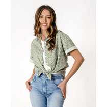Women's Camp Shirt - Ditsy Floral - Short Sleeve | Menswear | Button Front | Floral Print | Cotton | Collared