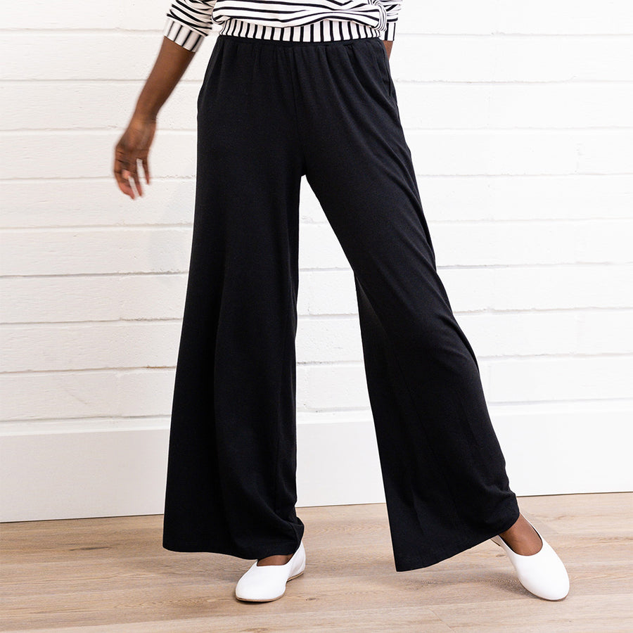 pants, high-rise, wide stretch waistband, slant pockets - lacson ravello 