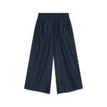 pants, dark denim, high waistband, elastic back, wide leg, below the knee - lacson ravello