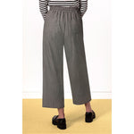 Black Pant with White Stripes | Cropped | Straight Leg | Elastic Waist