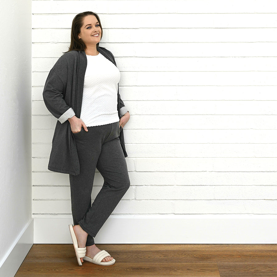 ankle cropped, pants, loungewear, folded waistband - lacson ravello
