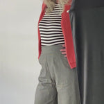 Black Pant with White Stripes | Cropped | Straight Leg | Elastic Waist